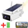 Camera Smart WIFI FIXĂ cu Panou Solar, CADOU 2 ACUMULATORI 8800mAh