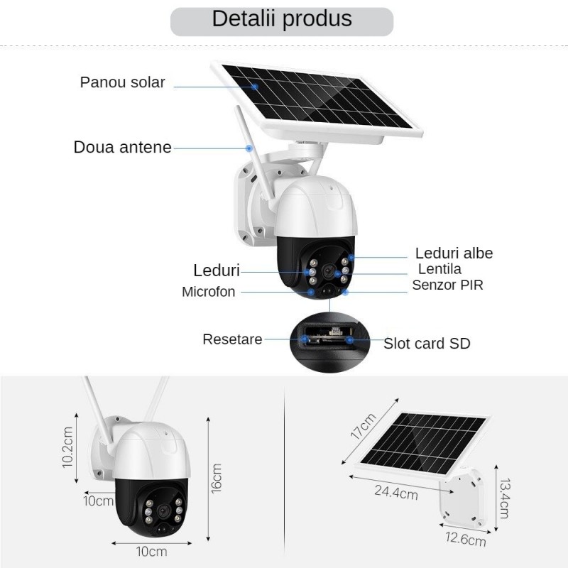 Cameră Smart WI-FI cu Panou Solar