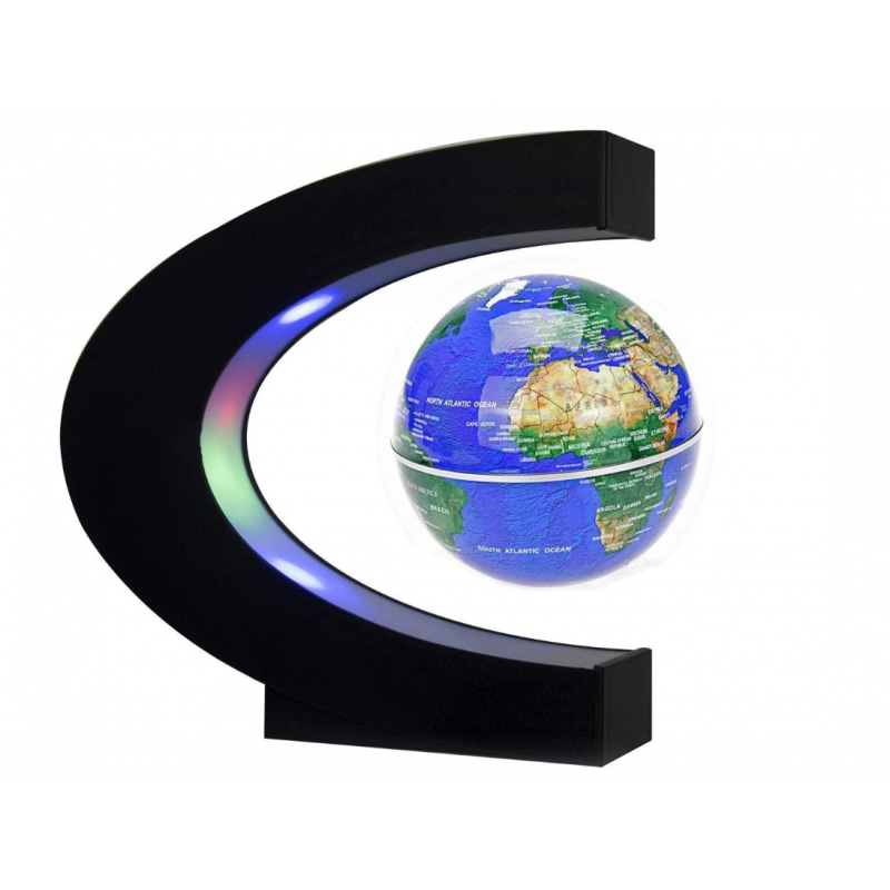Glob Pâmăntesc Plutitor care Levitează cu Suport Luminat Colorat