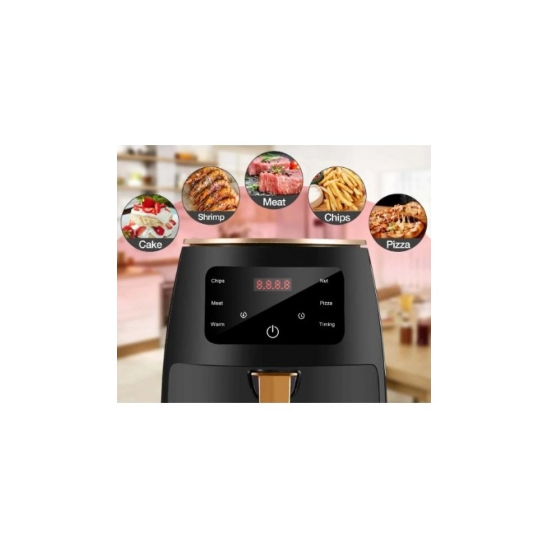 Friteuză cu aer cald AirFryer 2400W, capacitate 6L si afișaj digital, LCD Touch control