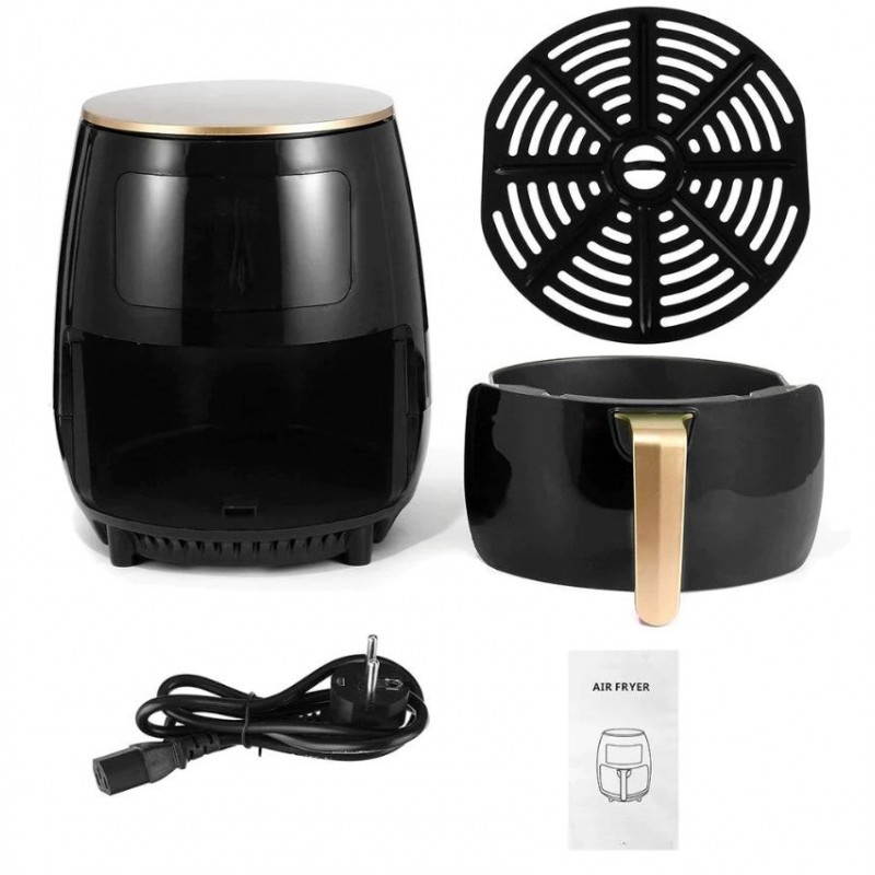 Friteuză cu aer cald AirFryer 2400W, capacitate 6L si afișaj digital, LCD Touch control