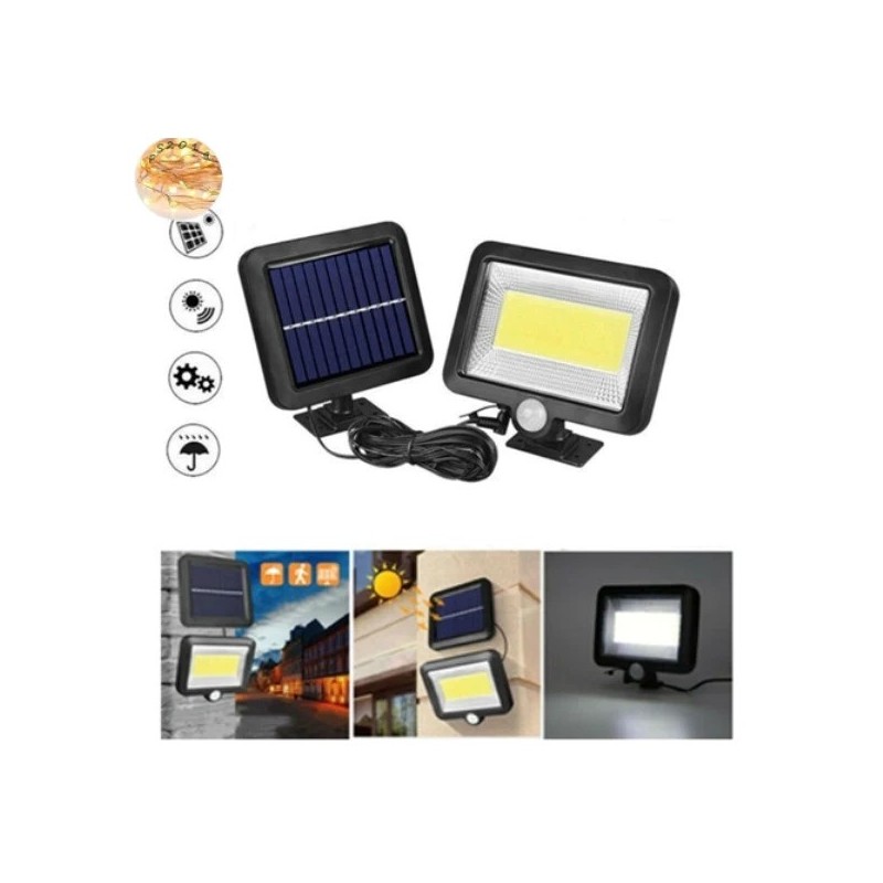 Set 6 x Lampă cu incarcare solară și senzor de mișcare SL-F100, putere 10W, protecție la umiditate și praf IP65