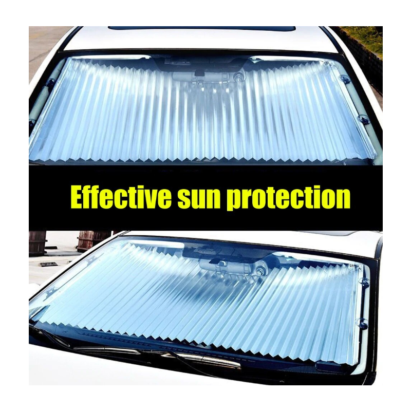 Parasolar cu extensie automata pentru parbriz 18"/25,6"cu Protectie UV Argintiu