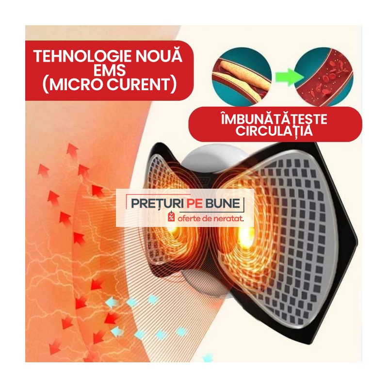 Set 1 + 1 Aparat Masaj 8 în 1 electric, portabil, ameliorează durerea