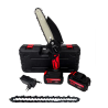 Mini drujbă cu lanț electric, 21V, 1500mAh, 2 Baterii, 2 Lanțuri, Roșu