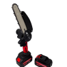 Mini drujbă cu lanț electric, 21V, 1500mAh, 2 Baterii, 2 Lanțuri, Roșu